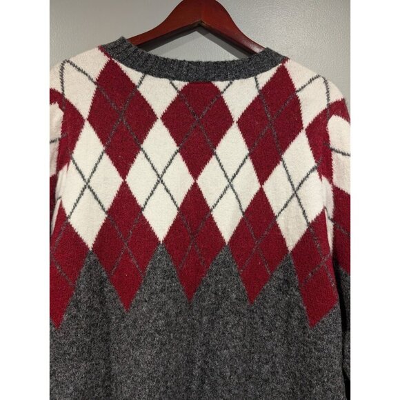NWT Torrid Women's Gray Red Pullover Argyle Colorblock Sweater Super Soft Sz 2X - Picture 16 of 16